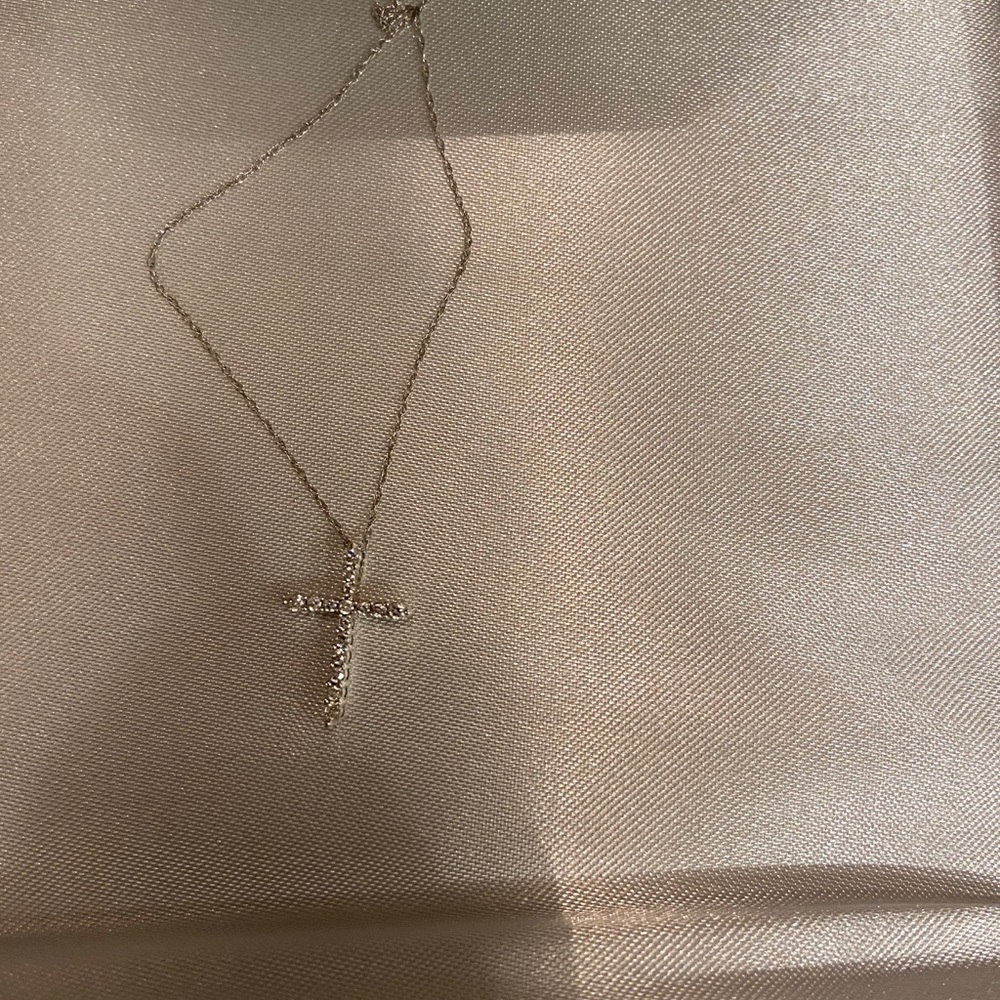 Diamond Cross 14k gold necklace